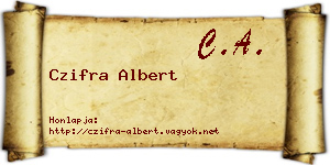 Czifra Albert névjegykártya
