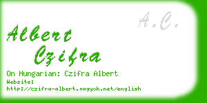 albert czifra business card